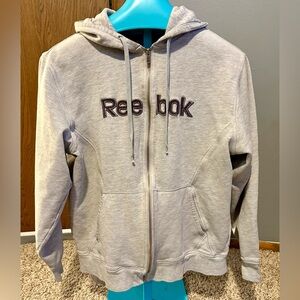 Men’s Reebok full-zip hoodie - Grey - Size XL.